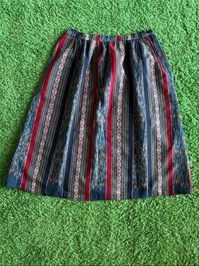 Vintage - Striped Multi-Color Midi Skirt